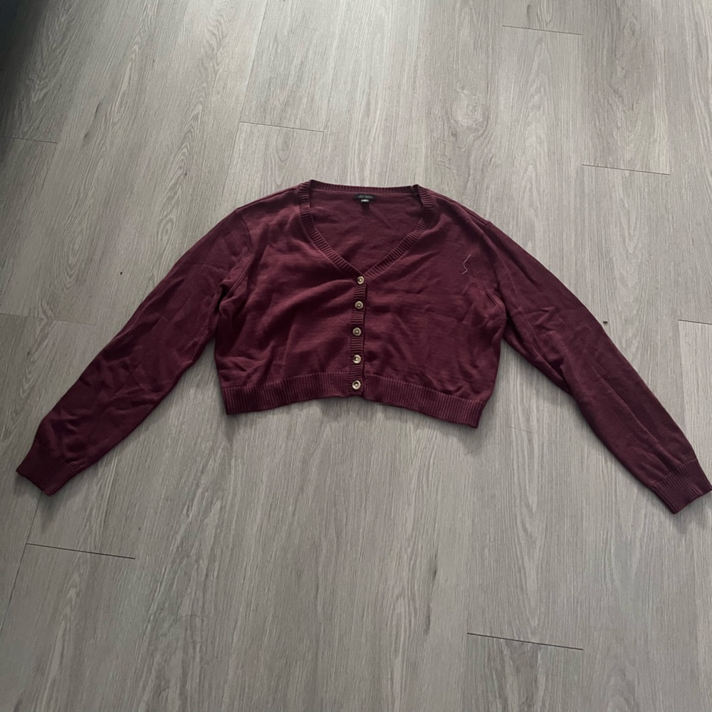 Purple cardigan